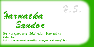 harmatka sandor business card
